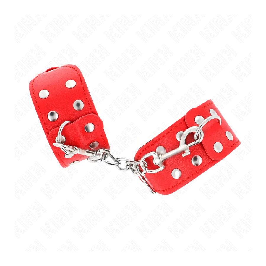 KINK - BRACELETS AVEC DOUBLE LIGNE DE CLOUS RÉGLABLES ROUGE
